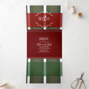 Invitation Trois Volets Mariage minimaliste de l'anneau blanc de Noël