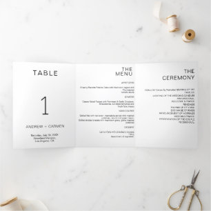 Invitation Trois Volets Mariage minimaliste en lieu et place des faveurs d