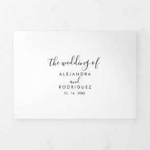 Invitation Trois Volets Mariage minimaliste simple