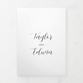 Invitation Trois Volets Mariage photo moderne contemporain simple