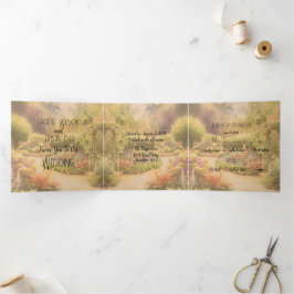 Invitation Trois Volets Mariage rustique dans le jardin