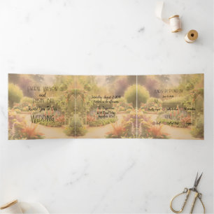 Invitation Trois Volets Mariage rustique dans le jardin
