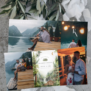 Invitation Trois Volets Mariage Rustique Forêt Cascade   Sauvegarder la Da