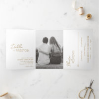 Minimal Gold Photo Mariage moderne
