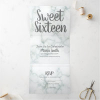 Moderne Sweet 16 Marbre et Gris