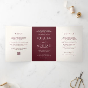 Invitation Trois Volets Nicole Merlot Mariage élégant