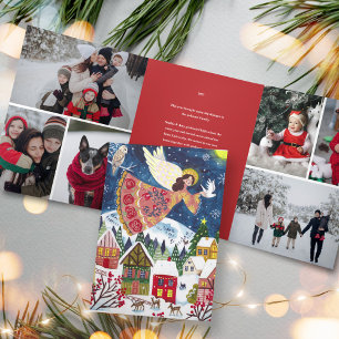 Invitation Trois Volets Noël ange paix sur terre Photo Noël