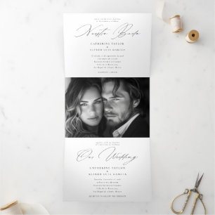 Invitation Trois Volets Nuestra Boda Anglais Espagnol Bilingue Mariage Tri