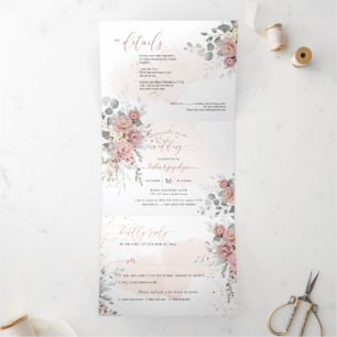 Invitation Trois Volets PixDezines Roses Roses Roses Roses Roses Roses Ros