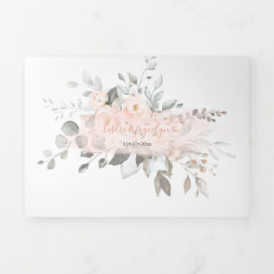Invitation Trois Volets PixDezines Rustique Dusty Blush Rose Eucalyptus