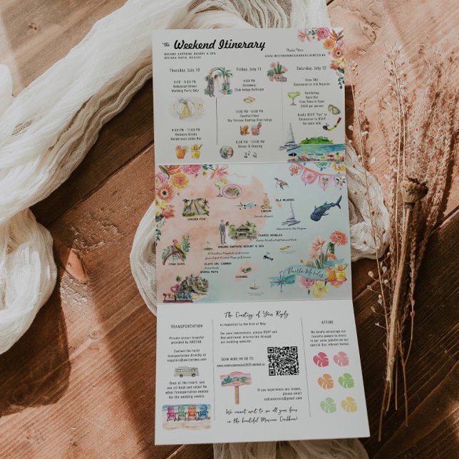 Invitation Trois Volets Quintana Roo | Carte d'identité mexicaine (Créateur téléchargé)