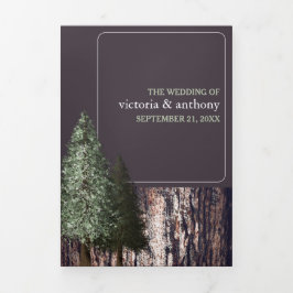Invitation Trois Volets Redwoods & Bark, Mariage rustique