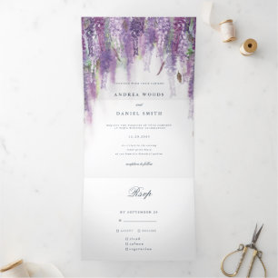 Invitation Trois Volets rêve de Wisteria