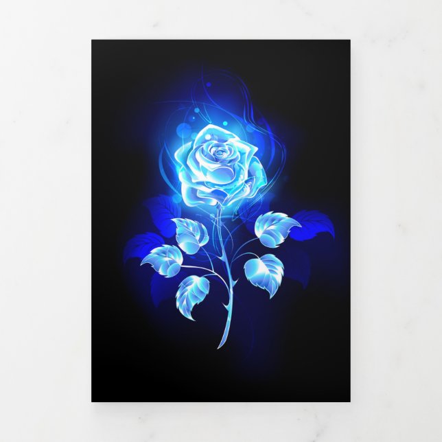 Invitation Trois Volets Rose bleu brûlant (Page de couverture)