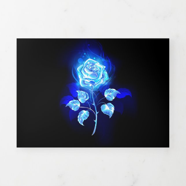 Invitation Trois Volets Rose bleu brûlant (Page de couverture)