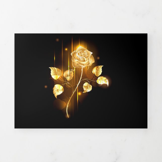 Invitation Trois Volets Rose d'or ( rose d'or ) (Page de couverture)