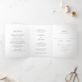 Invitation Trois Volets Simple Modern Wedding