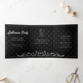 Invitation Trois Volets Soirée noire fête d'Halloween