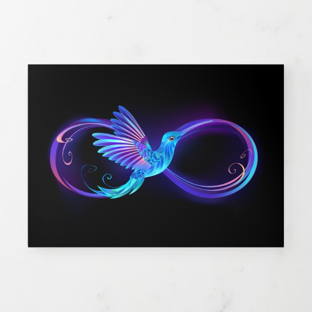 Invitation Trois Volets Symbole de Neon Infinity par Glowing Hummingbird (Page de couverture)