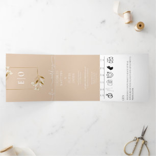 Invitation Trois Volets Traditionnel Moderne Classique Mariage Terreux