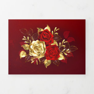 Invitation Trois Volets Trois Roses de bijoux