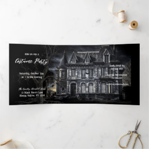 Invitation Trois Volets Une Soirée Hantée Pour Halloween