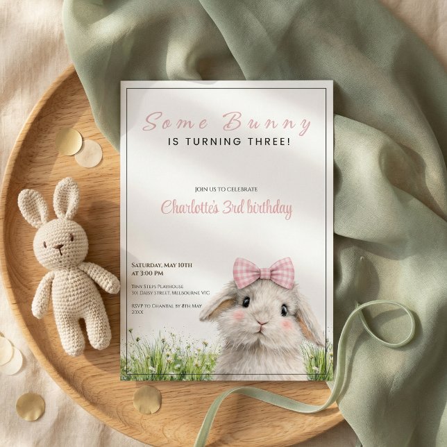 Invitation Troisième anniversaire de Some Bunny  (Créateur téléchargé)