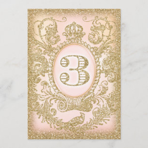 Invitation Troisième d'anniversaire princesse il était une
