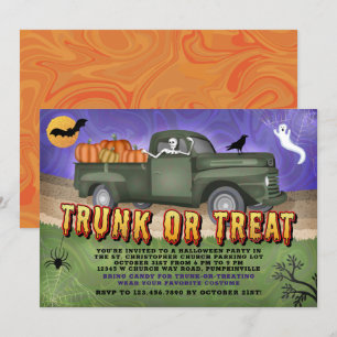 Invitation Tronc de fête d'Halloween ou traitement des enfant