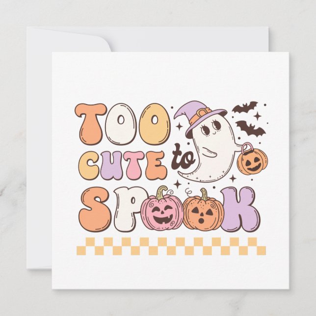 Invitation Trop mignon pour parler Halloween (Devant)