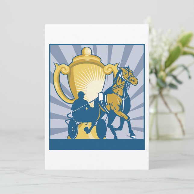 Invitation Trophée de trot attelé Sulky et Cheval (Créateur téléchargé)