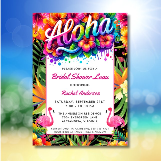 Invitation Tropical Aloha Luau Bridal Shower (Créateur téléchargé)