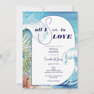 Invitation Tropical Beach All I Sea is Love Fête des mariées