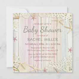 Invitation Tropical Beach Chic Baby shower moderne de coquill