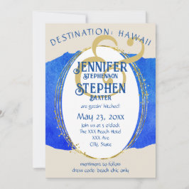 Invitation Tropical Beach Chic  Mariage de destination Bleu O