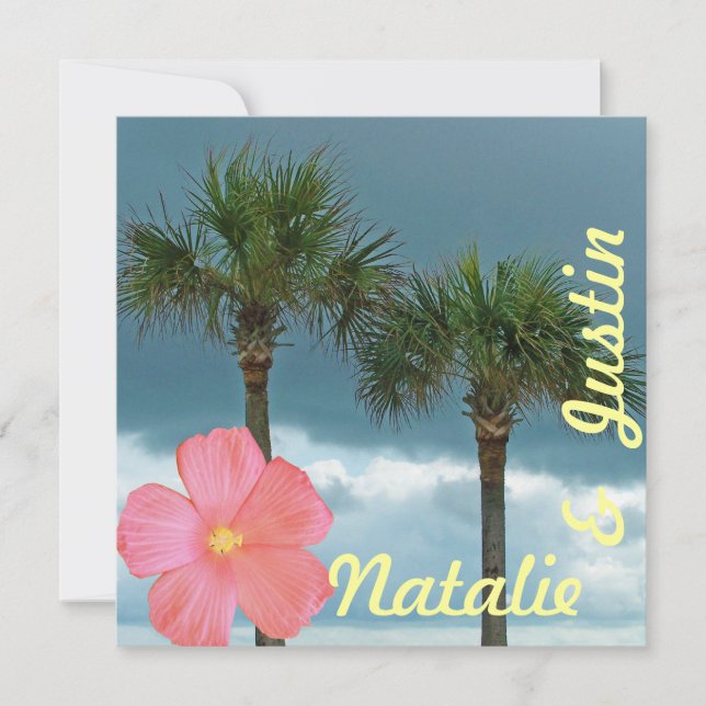 Invitation Tropical Beach Mariage Douche (Devant)