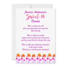 Tropical Beach Palm Trees Sweet sixteen DÉTAILS