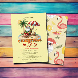 Invitation Tropical Beach & Père Noël Noël en juillet