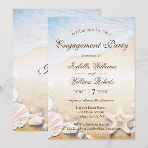 Invitation Tropical Beach Wedding Starfish Engagement Party