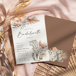 Invitation Tropical Boho Tigers Bachelorette Party