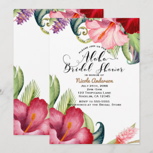 Invitation Tropical Botanique Floral Aloha Enterrement de Vie