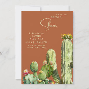 Invitation Tropical Cactus Coloré Mariage Terracotta Fête de