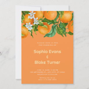 Invitation Tropical Citrus Oranges Botanique Orange Mariage