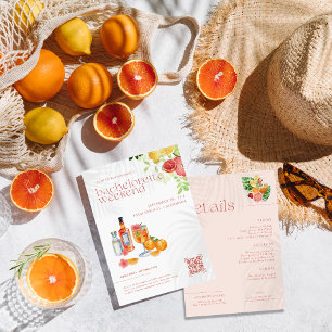 Invitation Tropical Citrus Spritz Week-end d'enterrement