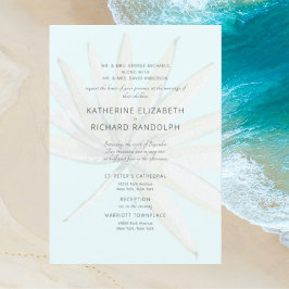 Invitation Tropical Deux Lieux Ice Bleu Deux Parents Mariage