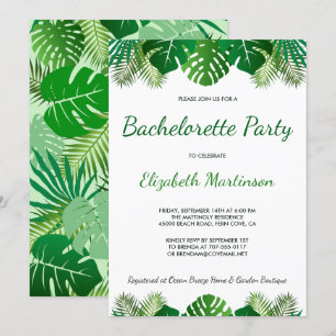 Invitation Tropical Feuille Beach Foliage Bachelorette Party