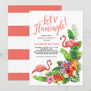Invitation Tropical Flamingle Floral Bridal Brunch