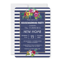 Tropical Floral Luau Navy Blue Houseréchauffer Par
