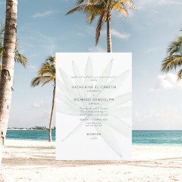 Invitation Tropical Frond Blanc Non Parents Mariage listé