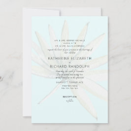 Invitation Tropical Frond Ice Blue Les deux parents Mariage